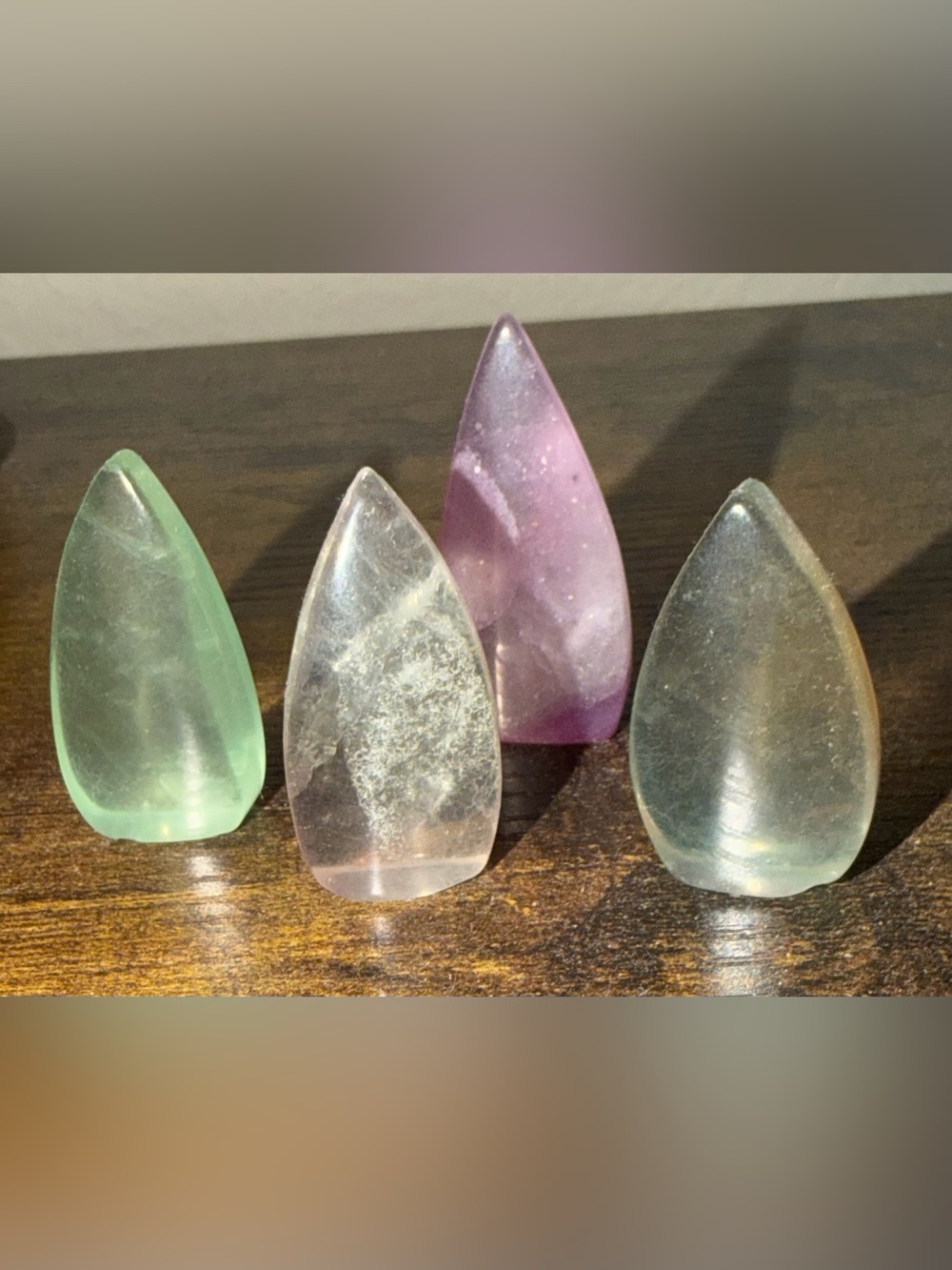 Bundle of 4 teardrop crystals